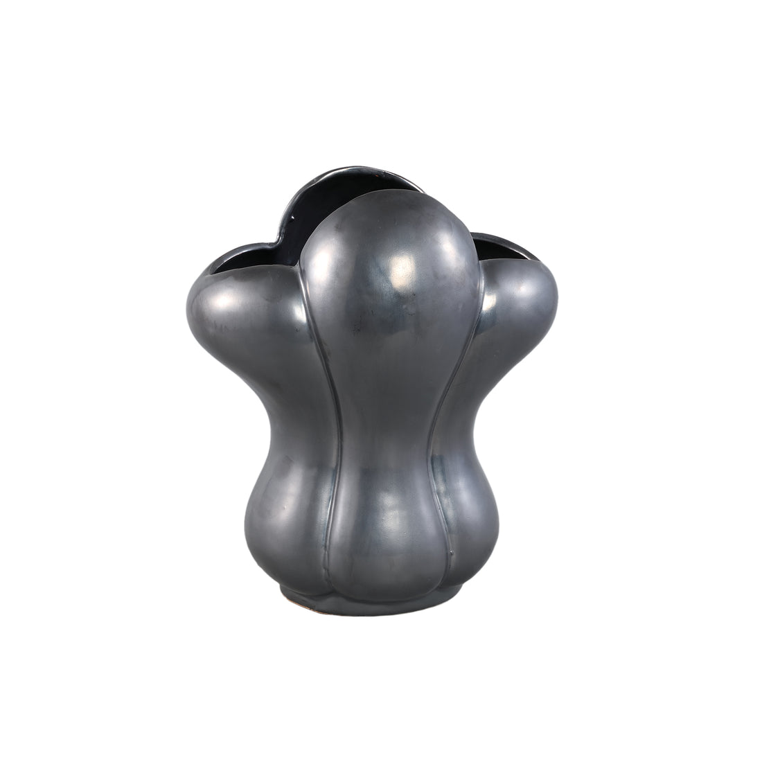 Mellie Black France Lily Flower Ceramic Vase L 29x22x33.5cm PTMD - Vaas - PTMD - livinglovely.nl