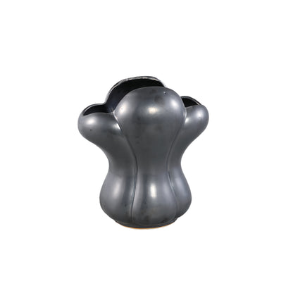 Mellie Black France Lily Flower Ceramic Vase M 26x18x29cm PTMD - Vaas - PTMD - livinglovely.nl