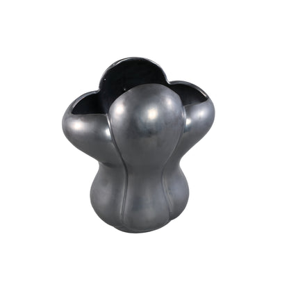 Mellie Black France Lily Flower Ceramic Vase M 26x18x29cm PTMD - Vaas - PTMD - livinglovely.nl