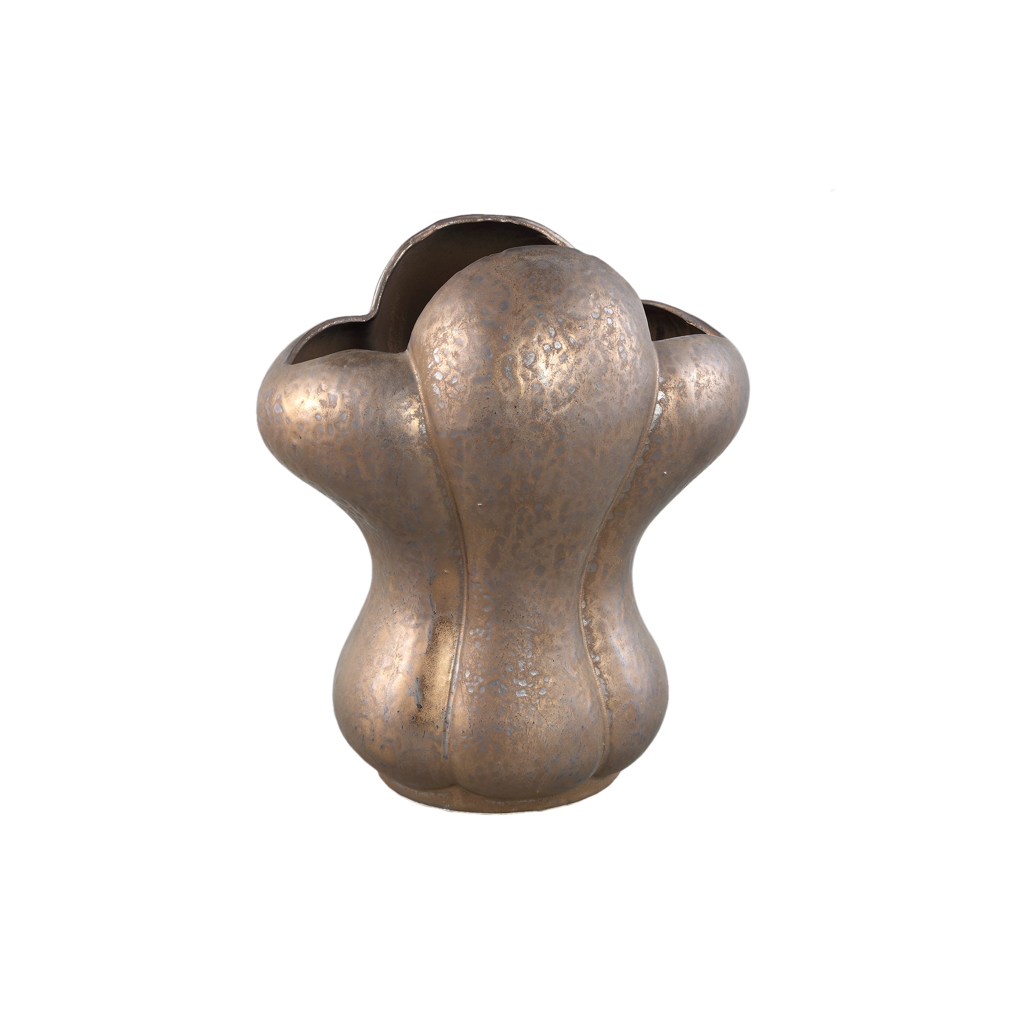 Mellie Bronze France Lily Flower Ceramic Vase L 29x22.0x33.5cm PTMD - Vaas - PTMD - livinglovely.nl
