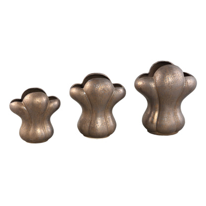 Mellie Bronze France Lily Flower Ceramic Vase M 26.x18x29cm PTMD - Vaas - PTMD - livinglovely.nl