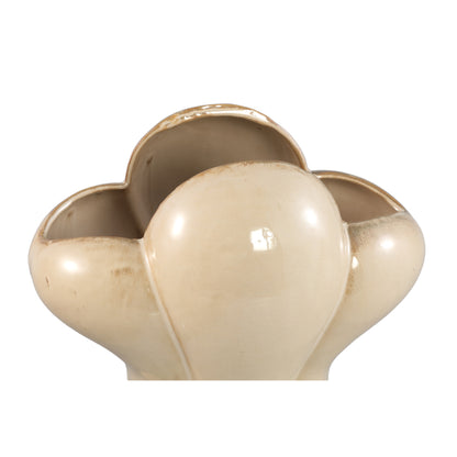 Mellie Cream France Lily Flower Ceramic Vase M 26x18x29cm PTMD - Vaas - PTMD - livinglovely.nl