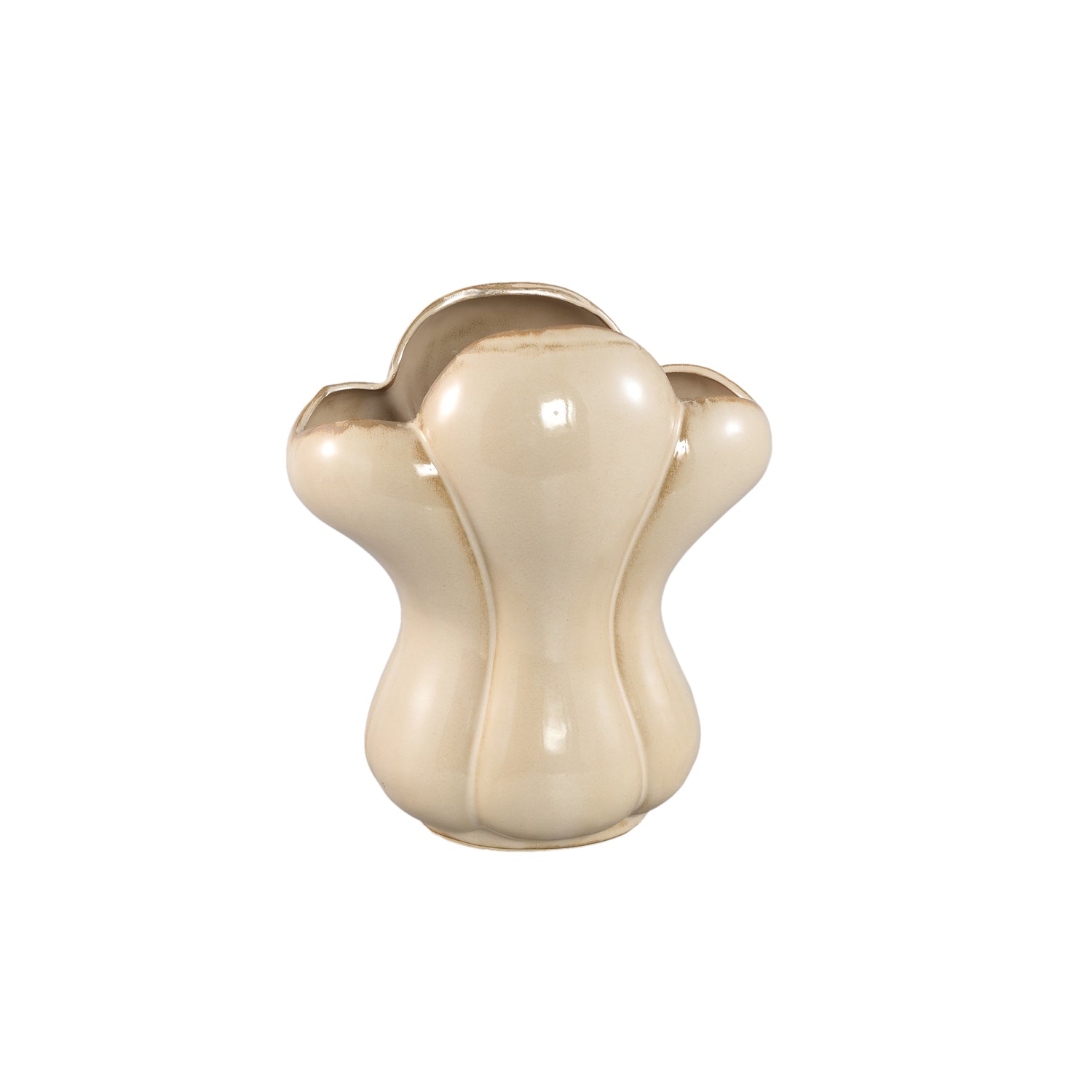 Mellie Cream France Lily Flower Ceramic Vase M 26x18x29cm PTMD - Vaas - PTMD - livinglovely.nl