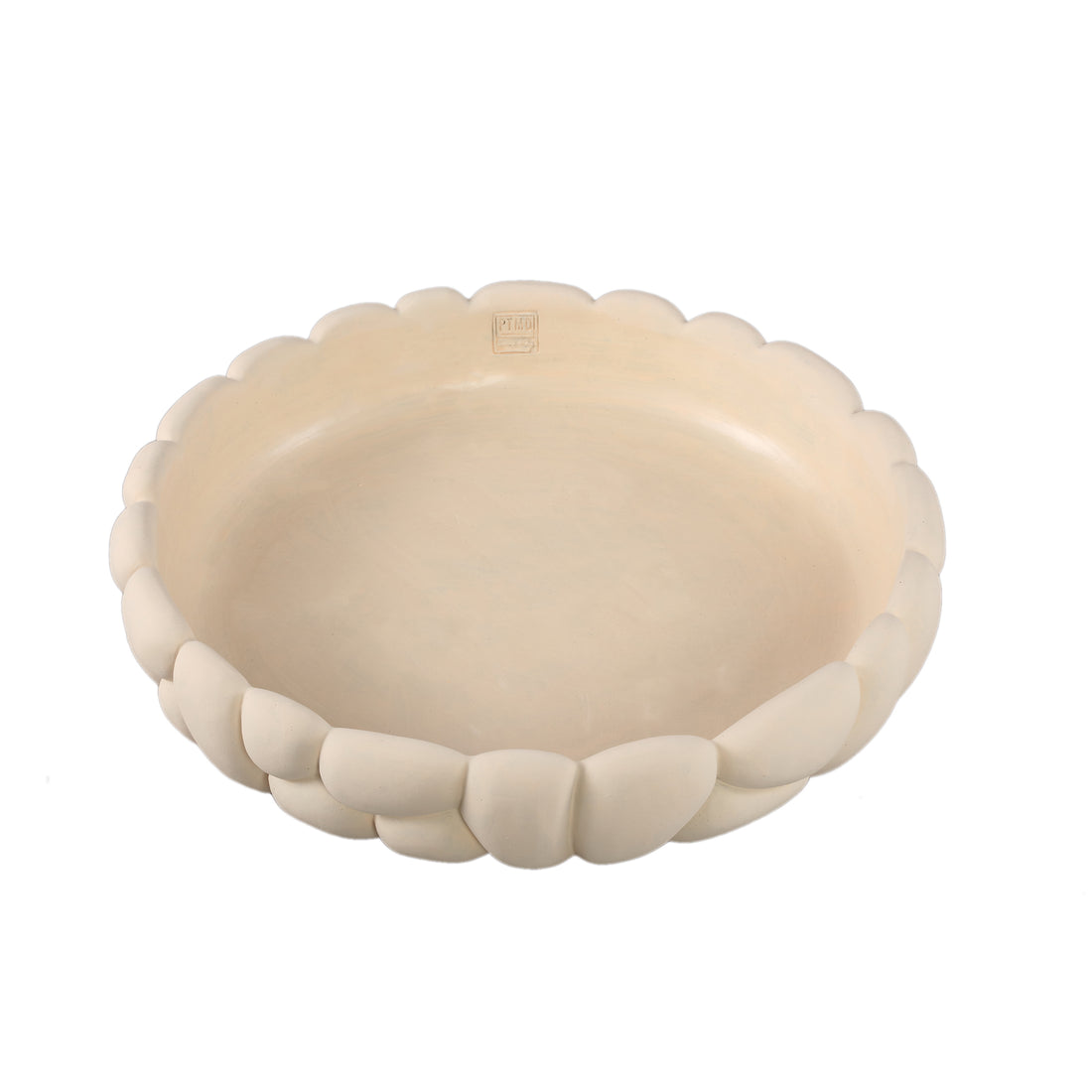 Mikay White Cement Round Smooth Rock Bowl L PTMD - Schaal - PTMD - livinglovely.nl