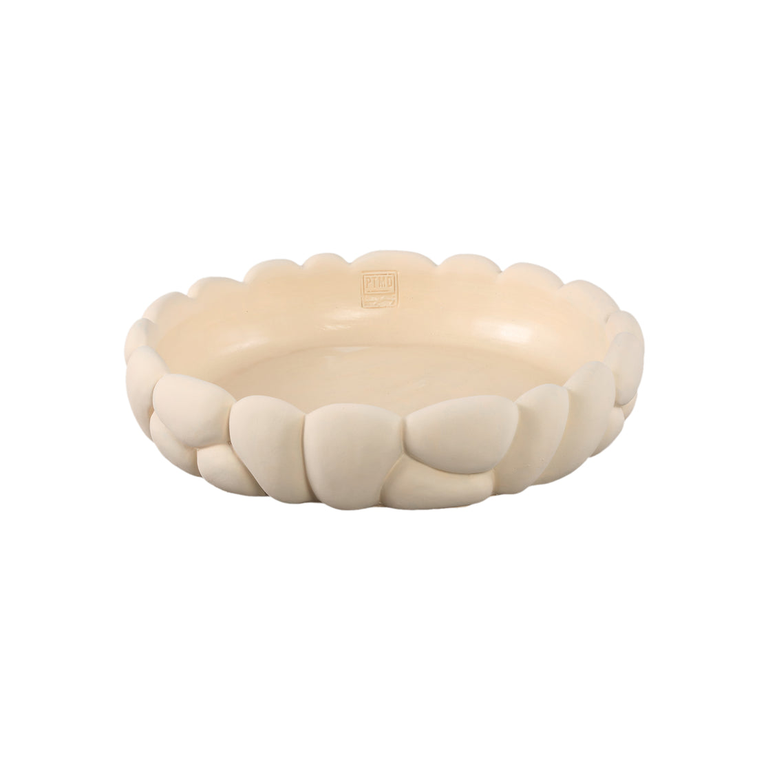 Mikay White Cement Round Smooth Rock Bowl M PTMD - Schaal - PTMD - livinglovely.nl