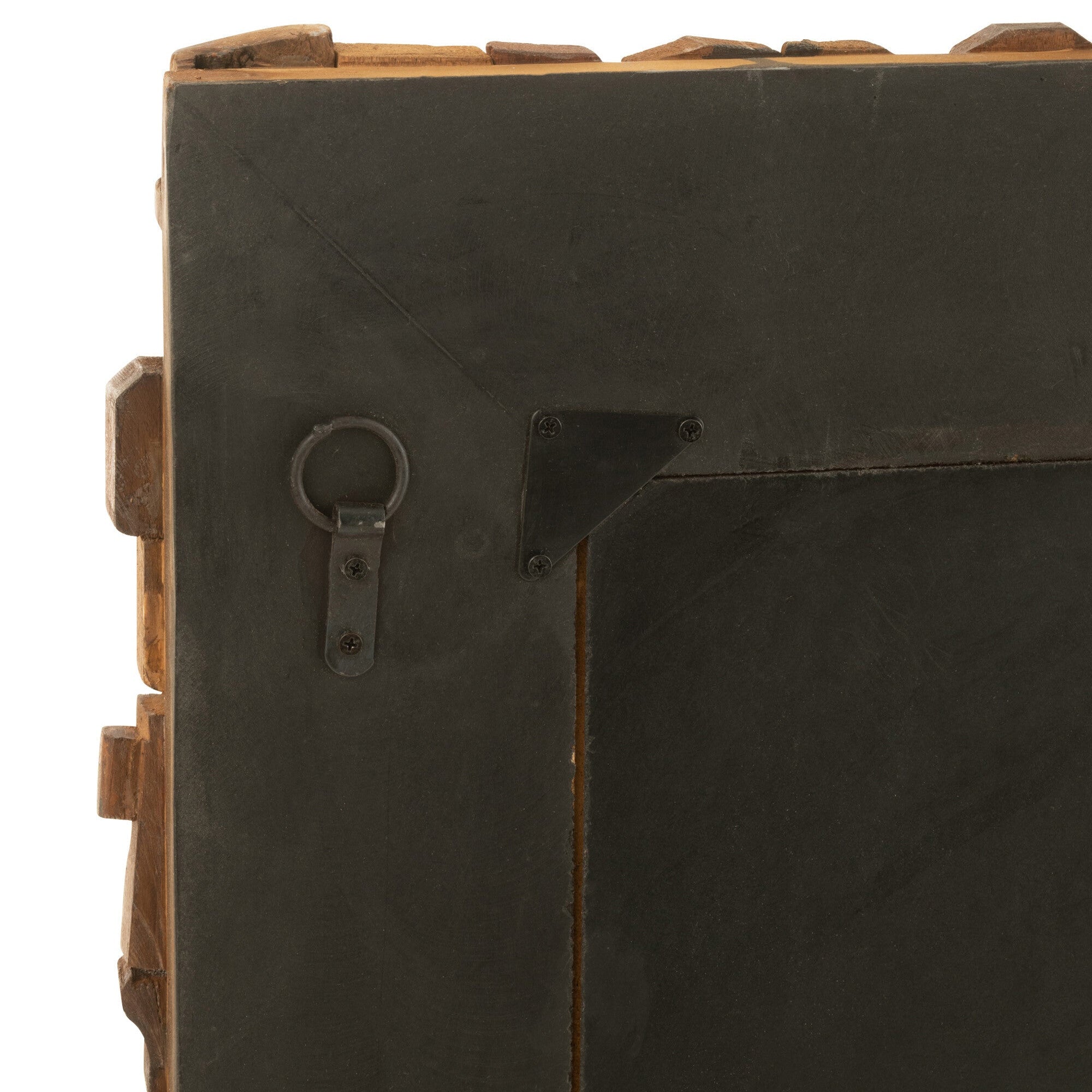 MIRROR SYMA RECYLCED WOOD/MIRROR NATURAL SMALL - - J-Line - livinglovely.nl