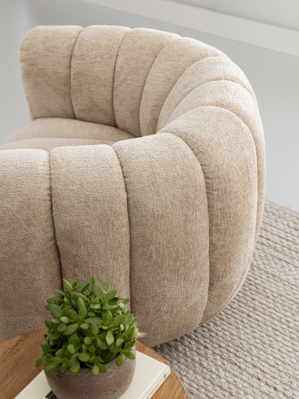 Fauteuil Mello Draaifauteuil Stof Crème MUST Living