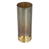 Morrible Vaas Kandelaar Glas Amber Rond Laag van PTMD, vooraanzicht in amber glas