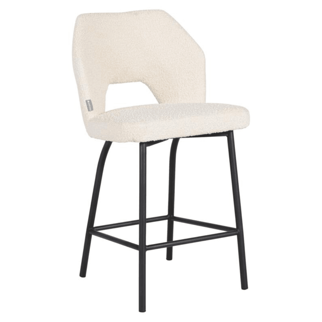 Must Living Barkruk Bloom Bouclé Naturel - Barkruk - MUST Living - livinglovely.nl