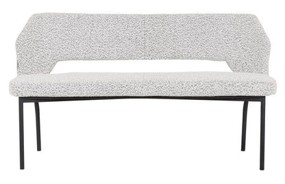 Must Living Eetkamerbank Bloom Bouclé Lichtgrijs 150cm - Eetkamerbank - MUST Living - livinglovely.nl