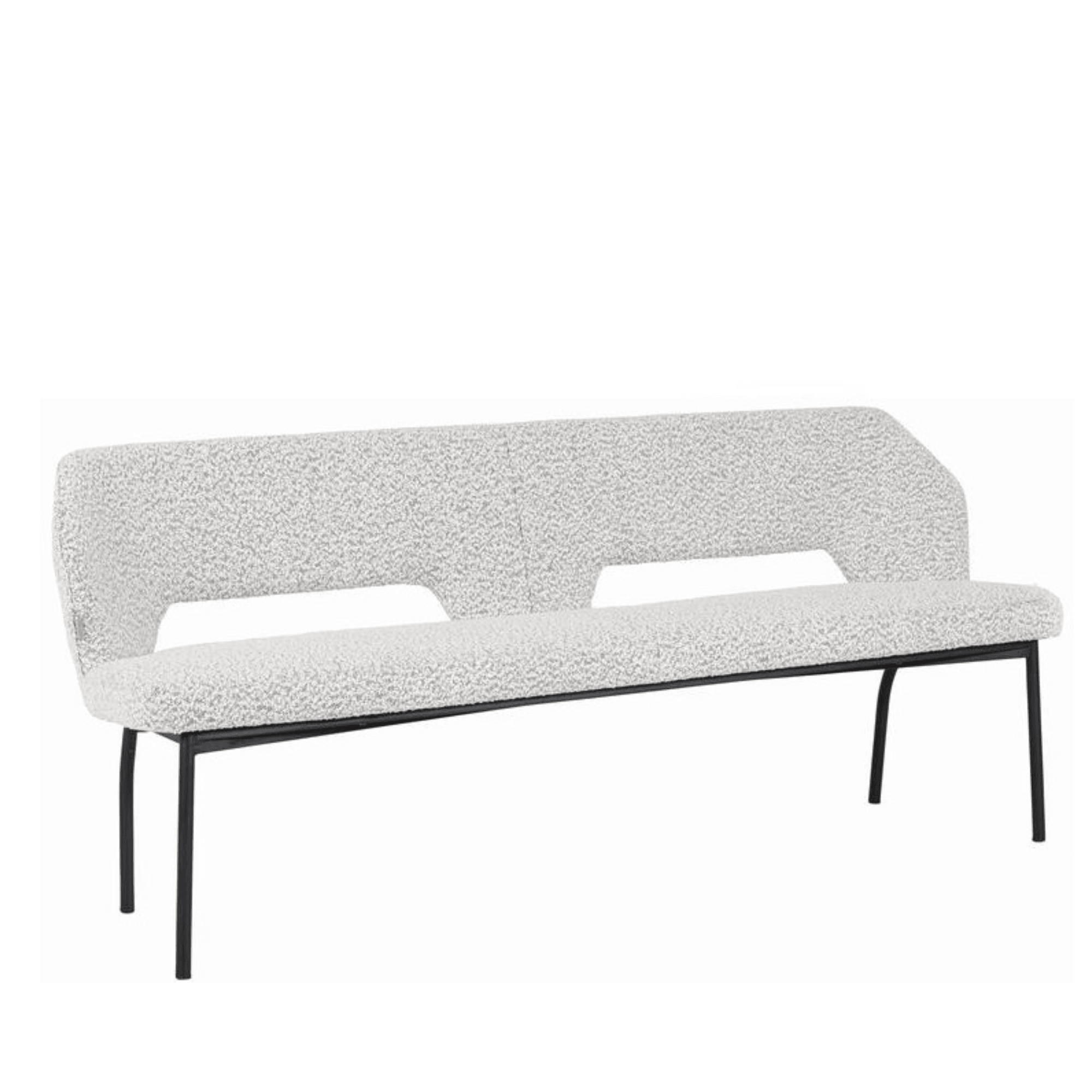 Must Living Eetkamerbank Bloom Bouclé Lichtgrijs 190cm - Eetkamerbank - MUST Living - livinglovely.nl