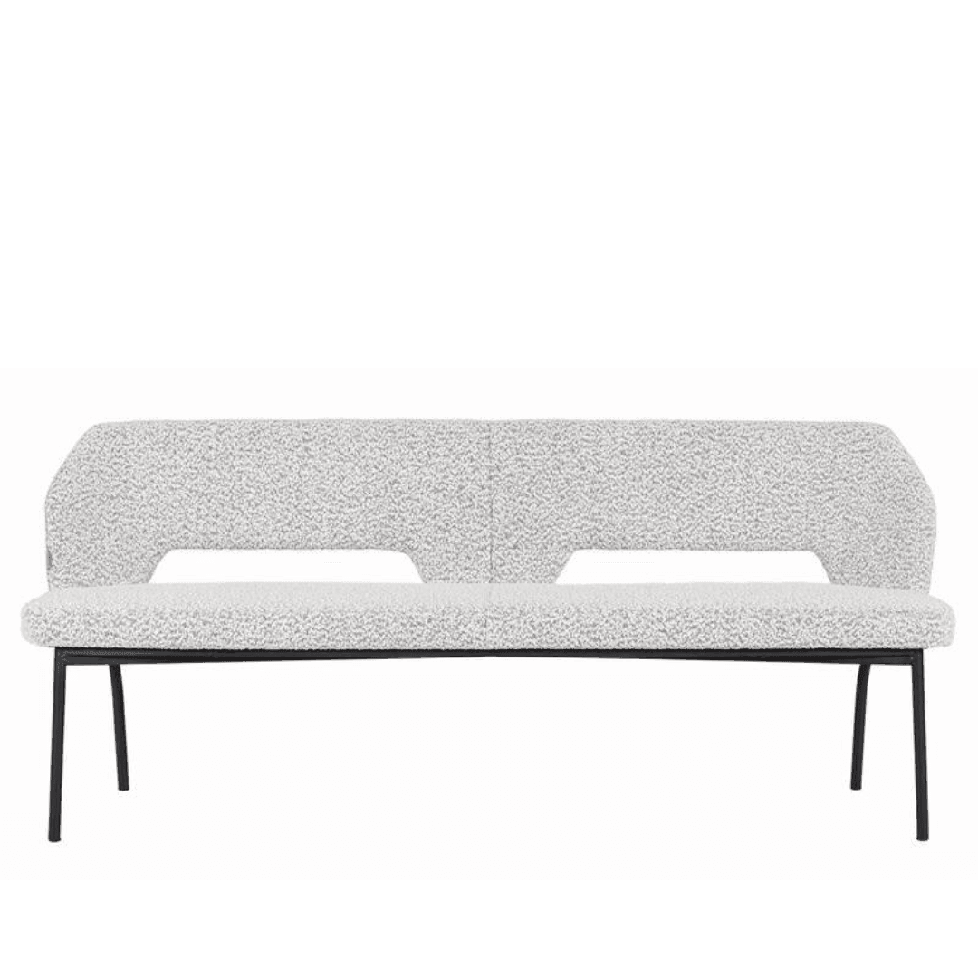 Must Living Eetkamerbank Bloom Bouclé Lichtgrijs 190cm - Eetkamerbank - MUST Living - livinglovely.nl