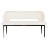 Must Living Eetkamerbank Bloom Bouclé Naturel 150cm - Eetkamerbank - MUST Living - livinglovely.nl