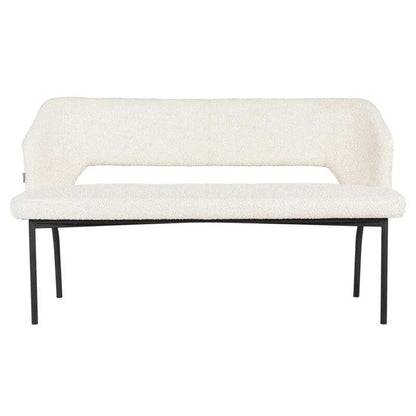 Must Living Eetkamerbank Bloom Bouclé Naturel 150cm - Eetkamerbank - MUST Living - livinglovely.nl