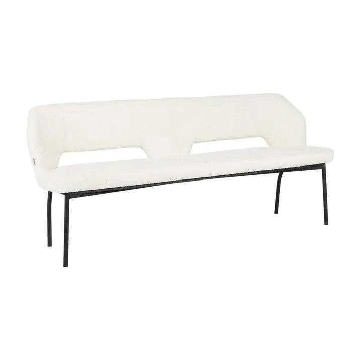 Must Living Eetkamerbank Bloom Bouclé Naturel 150cm - Eetkamerbank - MUST Living - livinglovely.nl