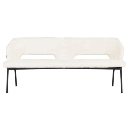 Must Living Eetkamerbank Bloom Bouclé Naturel 190cm - Eetkamerbank - MUST Living - livinglovely.nl