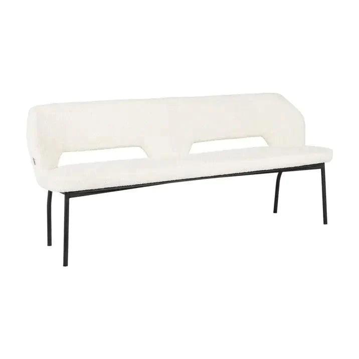 Must Living Eetkamerbank Bloom Bouclé Naturel 190cm - Eetkamerbank - MUST Living - livinglovely.nl