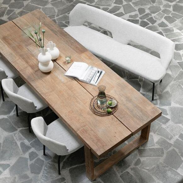 Must Living Eetkamerbank Bloom Polaris Naturel 150cm - Eetkamerbank - MUST Living - livinglovely.nl