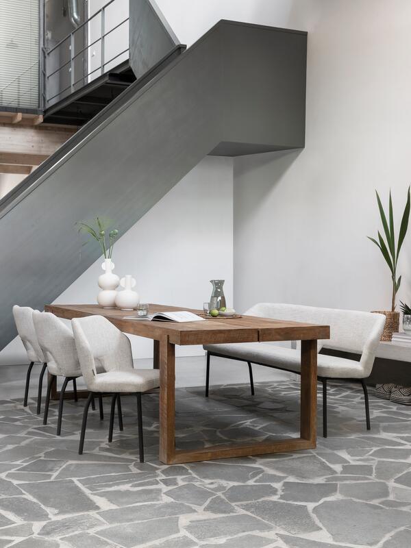 Must Living Eetkamerbank Bloom Polaris Naturel 190cm - Eetkamerbank - MUST Living - livinglovely.nl