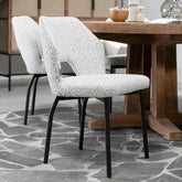 Must Living Eetkamerstoel Bloom Bouclé Licht Grijs - Eetkamerstoel - MUST Living - livinglovely.nl