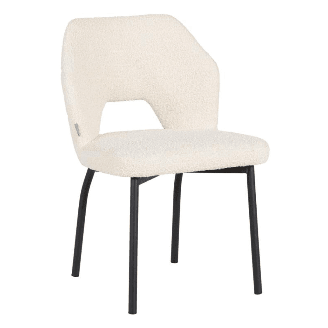 Must Living Eetkamerstoel Bloom Bouclé Naturel - Eetkamerstoel - MUST Living - livinglovely.nl