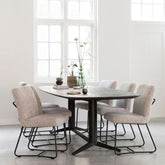 Must Living Eetkamerstoel Zola Glossy Sand - Eetkamerstoel - MUST Living - livinglovely.nl