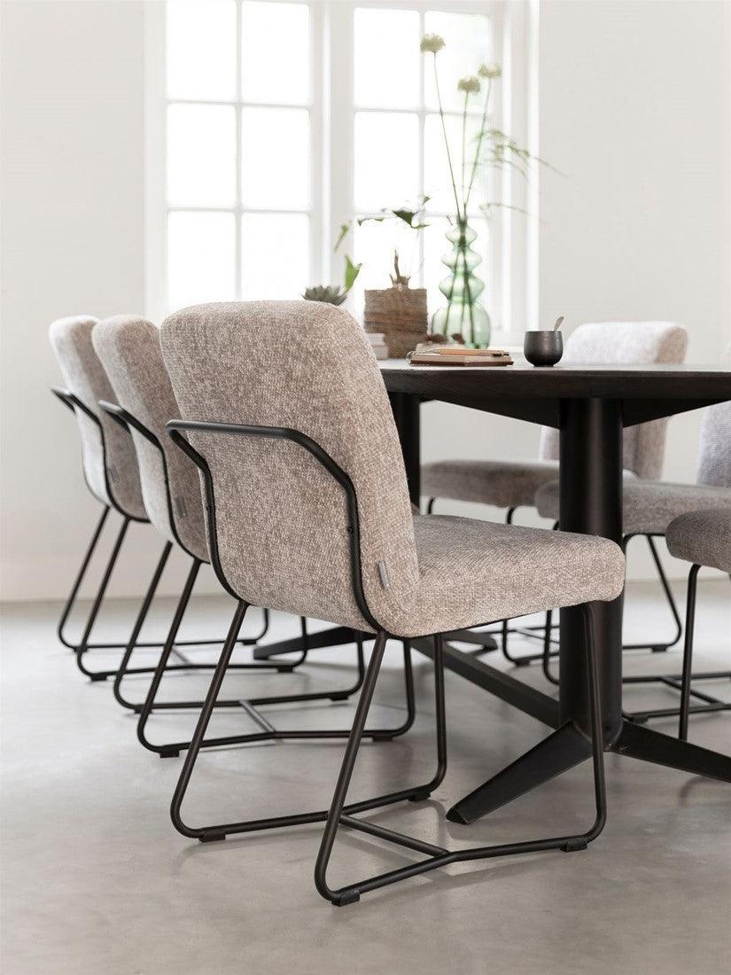 Must Living Eetkamerstoel Zola Glossy Sand - Eetkamerstoel - MUST Living - livinglovely.nl