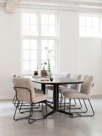Must Living Eetkamerstoel Zola Glossy Sand - Eetkamerstoel - MUST Living - livinglovely.nl