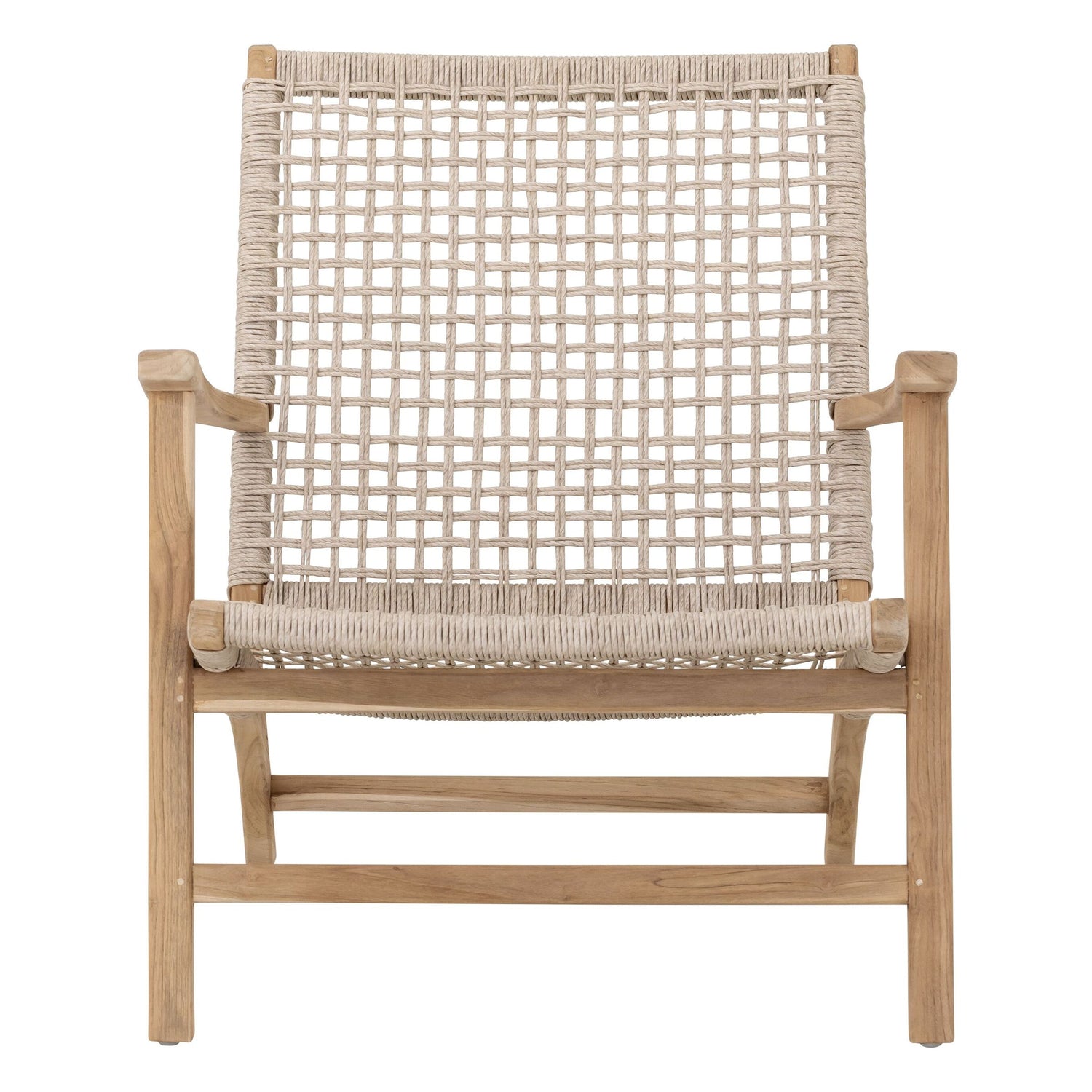 Fauteuil William High Back van MUST Living, loungestoel van teakhout met hoge gevlochten rug
