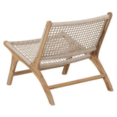 Winston fauteuil van MUST Living schuin van voren, met gevlochten rug van synthetisch touw