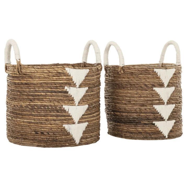 Must Living Manden Lima Wit Set van 2 - Mand - MUST Living - livinglovely.nl