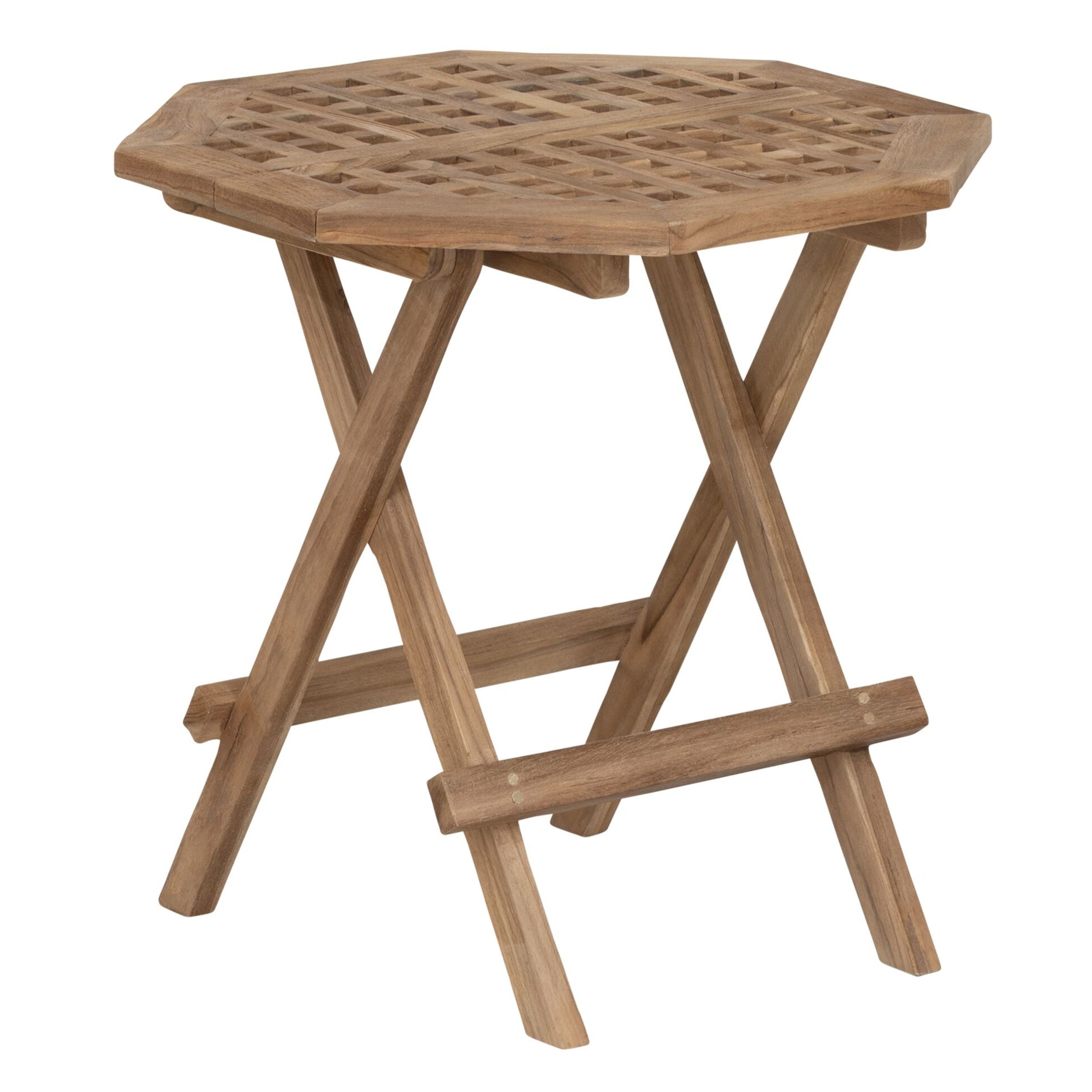 Owen picknicktafel van MUST Living van opzij, met gekruiste opvouwbare poten
