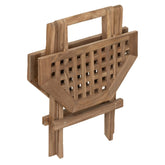 Detail van het teakhouten blad met latten van de Owen picknicktafel