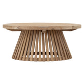 Salontafel Lily Large van MUST Living, ronde tafel van rustiek teakhout van 75 centimeter