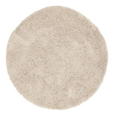 Vloerkleed Celeste Rond van MUST Living in beige, klein hoogpolig kleed van 150 centimeter doorsnede