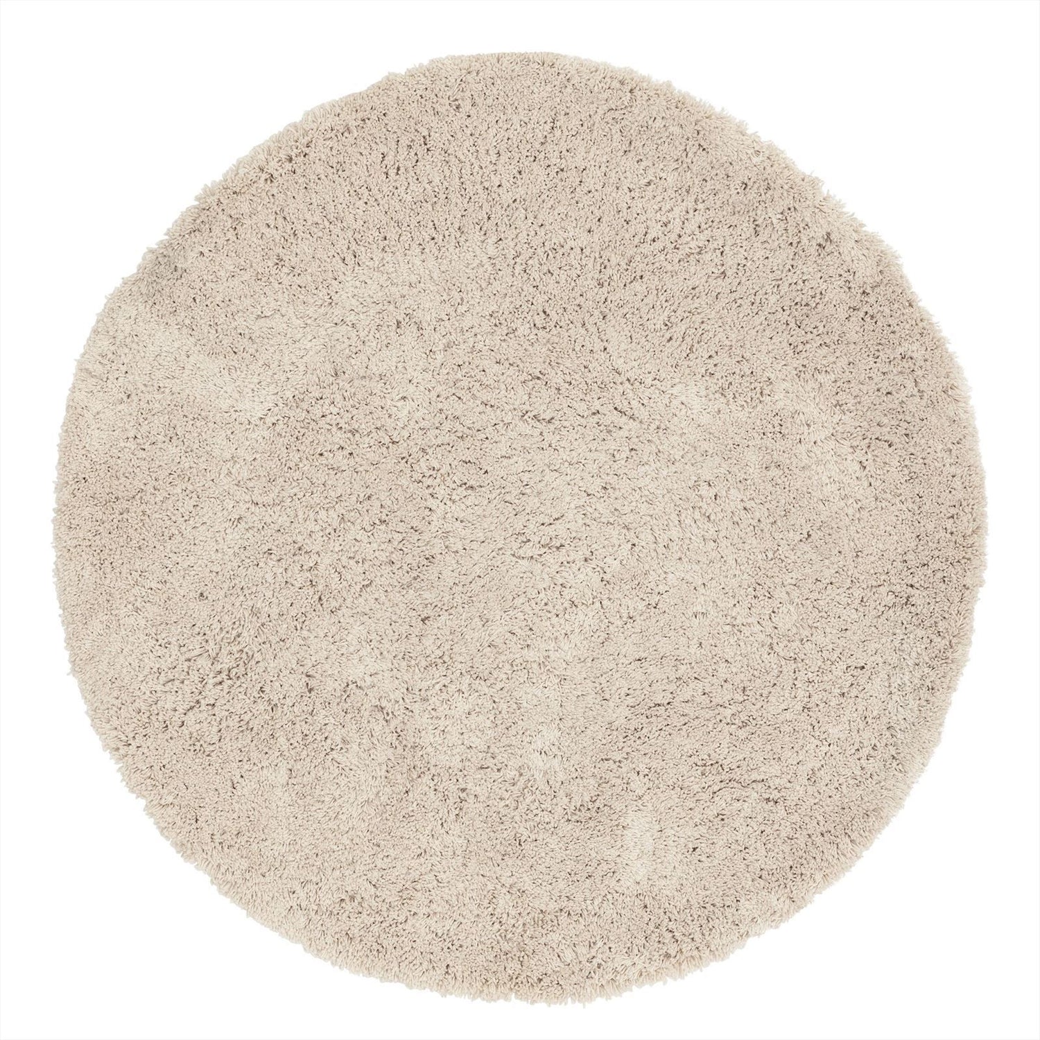 Vloerkleed Celeste Rond van MUST Living in beige, hoogpolig kleed van 200 centimeter doorsnede
