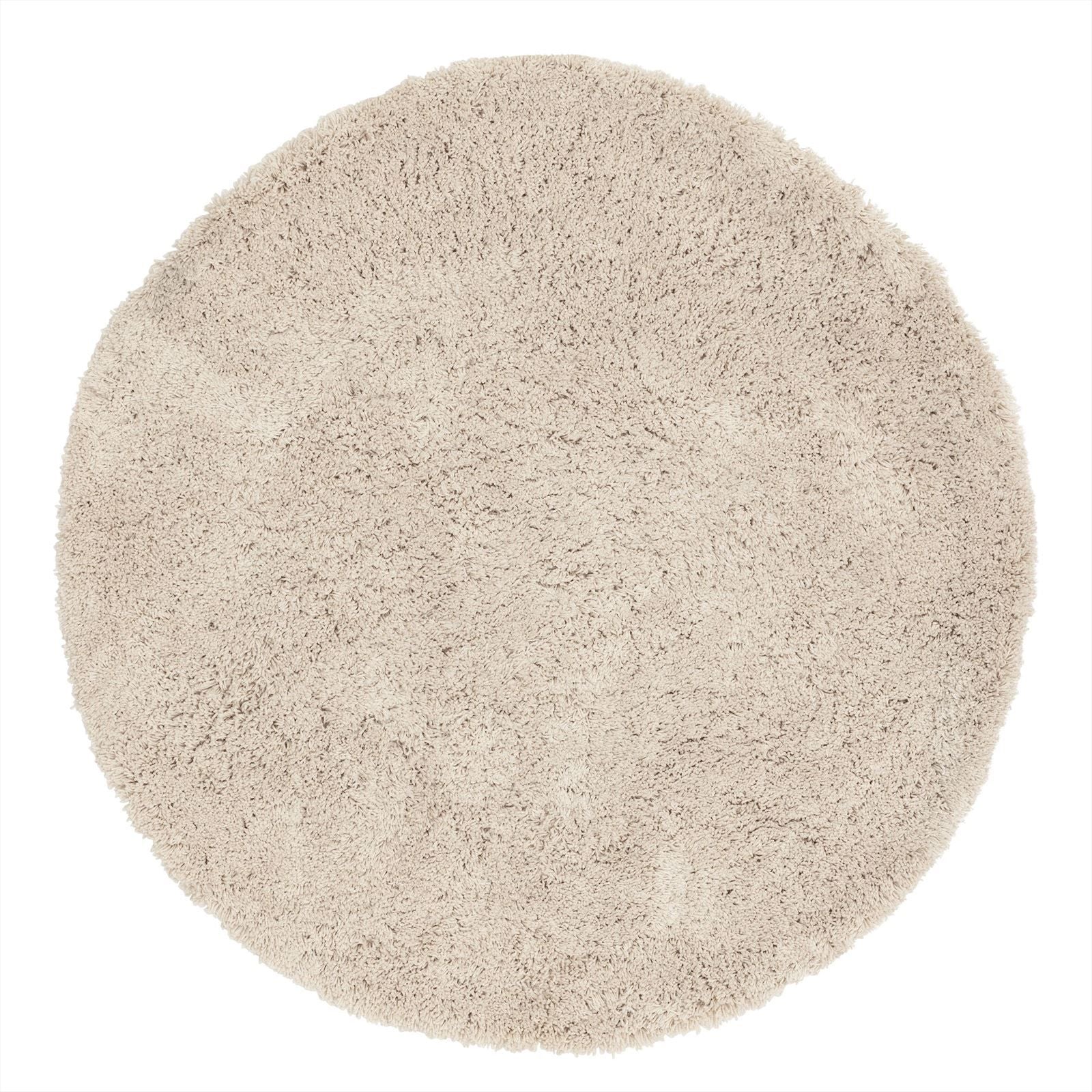 Vloerkleed Celeste Rond van MUST Living in beige, hoogpolig kleed van 200 centimeter doorsnede