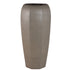 Myrick pot XL van PTMD, hoge achthoekige donkerbruine keramieken plantenpot