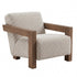 Nelo Fauteuil Linnenlook Crème Rubberhout van PTMD, ander aanzicht van de crème linnenlook bekleding
