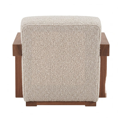 Nelo Fauteuil Linnenlook Crème Rubberhout van PTMD, bruine poten van rubberhout onder de fauteuil
