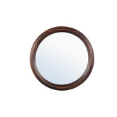 Nibbi Brown Wooden Mirror Twist Round Frame 65x5x65cm PTMD - Spiegel - PTMD - livinglovely.nl