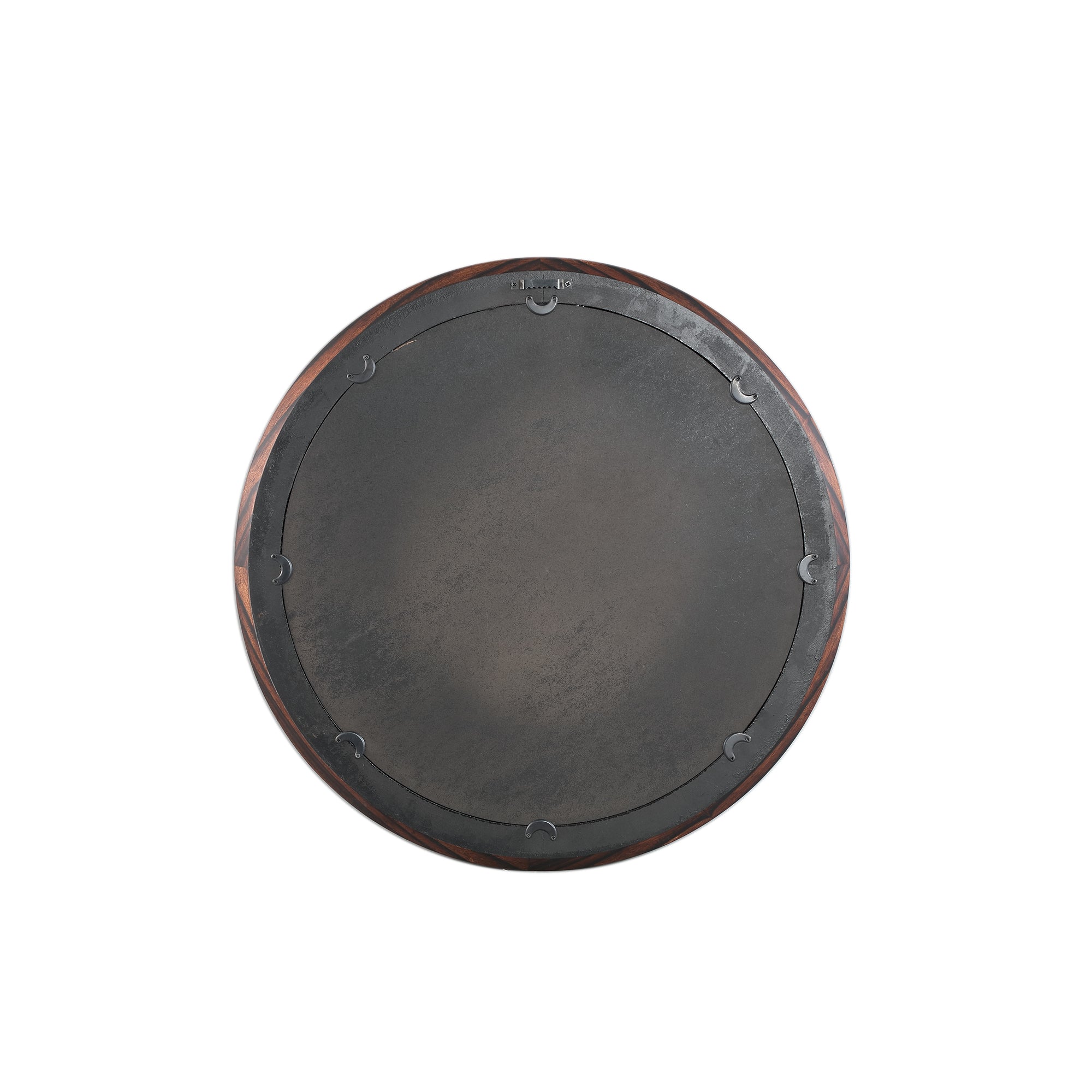 Nibbi Brown Wooden Mirror Twist Round Frame 65x5x65cm PTMD - Spiegel - PTMD - livinglovely.nl