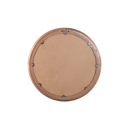 Nibbi Natural Wooden Mirror Twist Round Frame 65x5x65cm PTMD - Spiegel - PTMD - livinglovely.nl