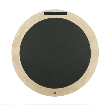 Noam Natural Mango Wood Round Mirror L Dia 90cm x5cm PTMD - Spiegel - PTMD - livinglovely.nl