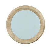 Noam Natural Mango Wood Round Mirror L Dia 90cm x5cm PTMD - Spiegel - PTMD - livinglovely.nl