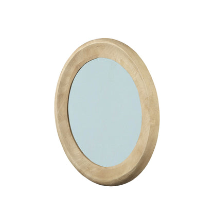 Noam Natural Mango Wood Round Mirror S Dia 70cmx5cm PTMD - Spiegel - PTMD - livinglovely.nl