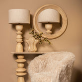 Noam Natural Mango Wood Round Mirror S Dia 70cmx5cm PTMD - Spiegel - PTMD - livinglovely.nl