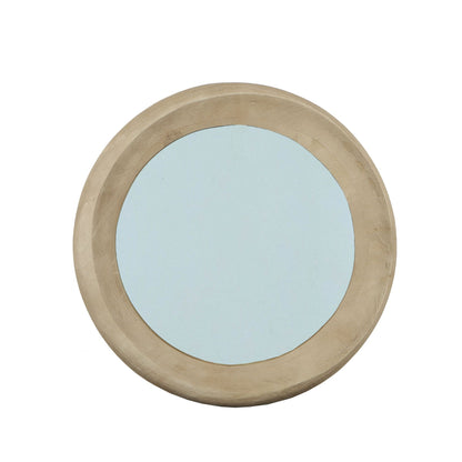 Noam Natural Mango Wood Round Mirror S Dia 70cmx5cm PTMD - Spiegel - PTMD - livinglovely.nl