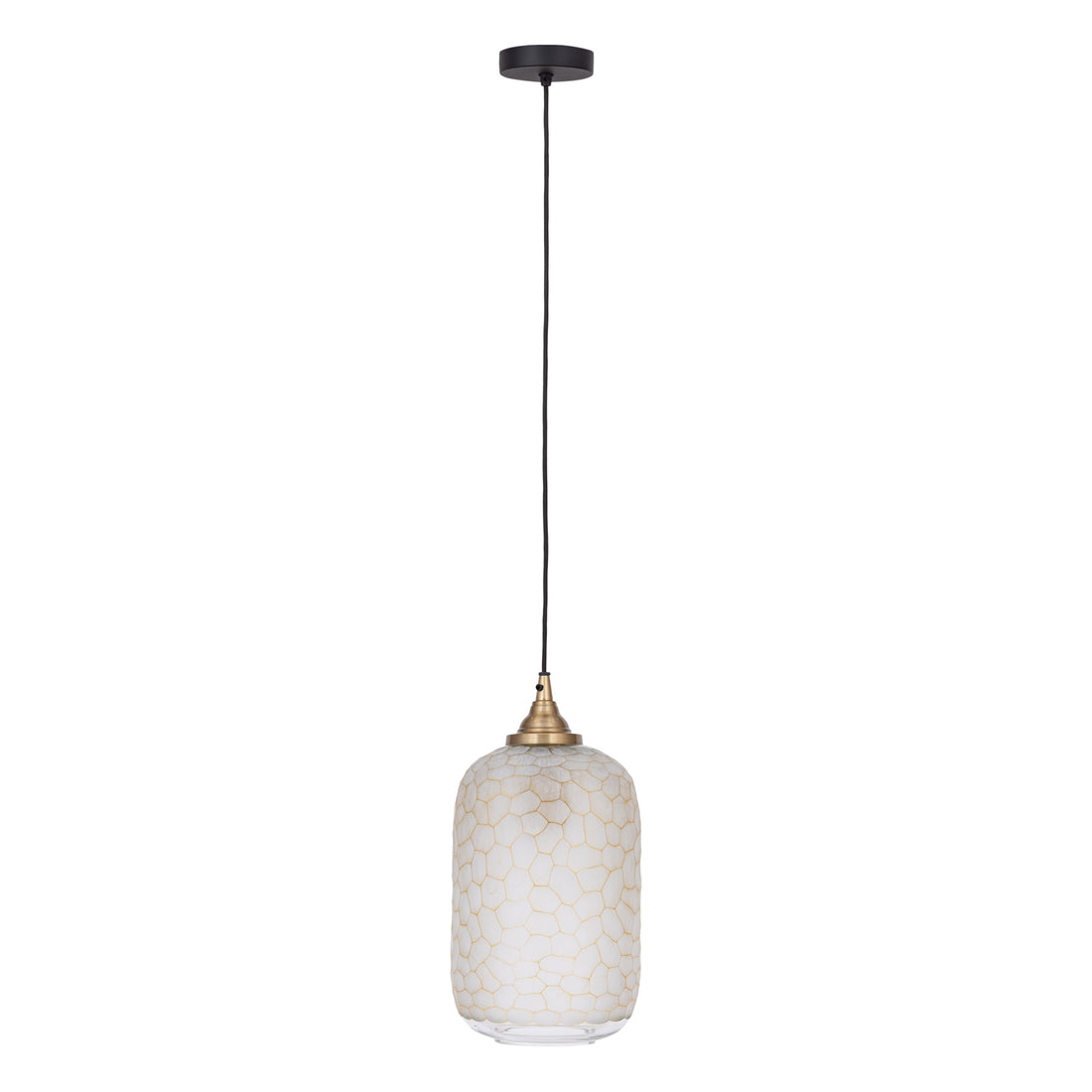 Nore hanglamp large van PTMD, transparante hanglamp van bewerkt glas