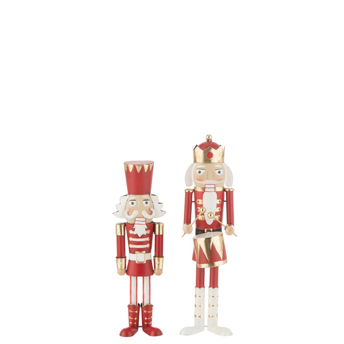 Notenkraker Rood/Goud 43cm Set van 2 J-Line - Kerstdecoratie - J-Line - livinglovely.nl